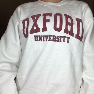 white Oxford crew neck sweatshirt